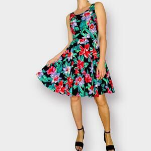 90s D.B.A.-L.A. Floral Party Dress‎